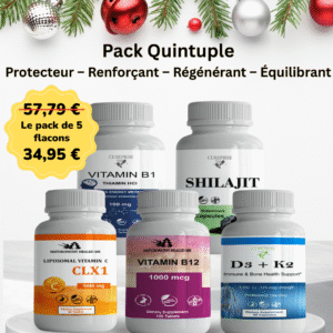 Vitamine B1 + Shilajit +Vitamine C Liposomale CLX1 +Vitamine B12 +Vitamines D3 + K2