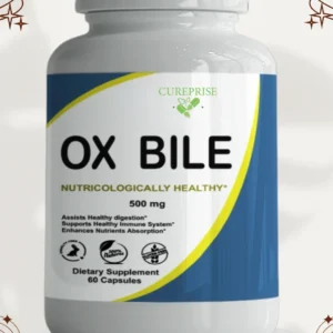 Bile de bœuf (Ox Bile) 500 mg, 60 capsules